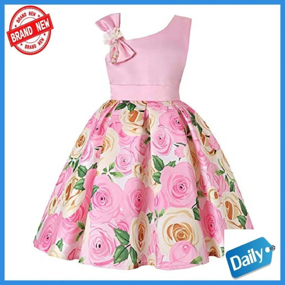 Toddler Pageant Dress Off Shoulder Floral Ball Gown 2-9T